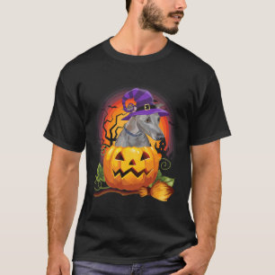 Italienska Greyhound Witch Pumpkin Halloween-Hund  T Shirt