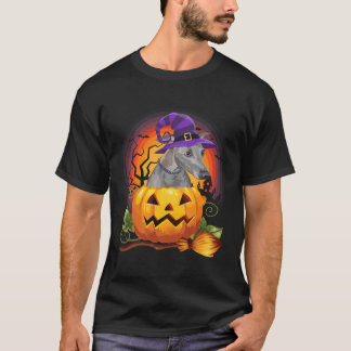 Italienska Greyhound Witch Pumpkin Halloween-Hund T Shirt