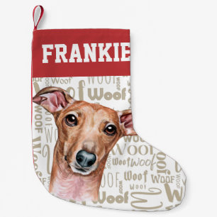 Italienska Greyhound Woof Print-julklapp Liten Julstrumpa