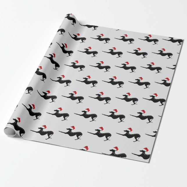 Italienska Greyhound Wrapping Papper jul Presentpapper (Utrullad)