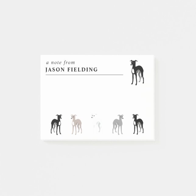 Italienska Greyhounds Cute Hundar Post-it Block (Framsida)
