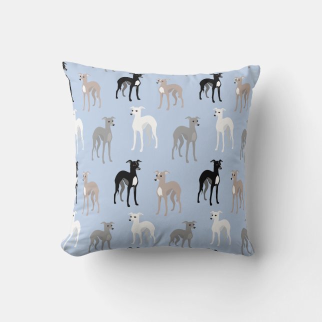 Italienska Greyhounds eller Whippets Modern Aqua-a Kudde (Framsida)