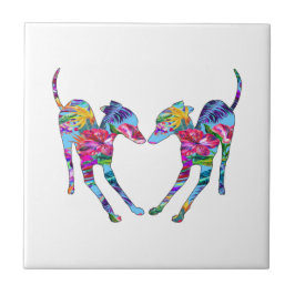 Italienska Greyhounds Spelande - Tropical Kakelplatta