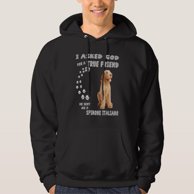 Italienska Griffon Hund Bracco Spinoso Pappa Spino Hoodie (Framsida)