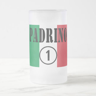 Italienska gudfäder: Padrino Numero Uno Frostat Ölglas