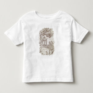 Italienska Guitarist spelar för tre flickor Tee Shirt