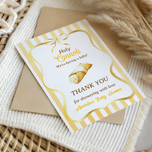 Italienska gula båge Cannoli Baby Shower -present Tack Kort