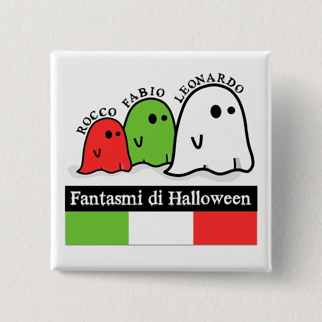 Italienska Halloween Spöken, Fantasmi di Halloween Knapp (Framsida)