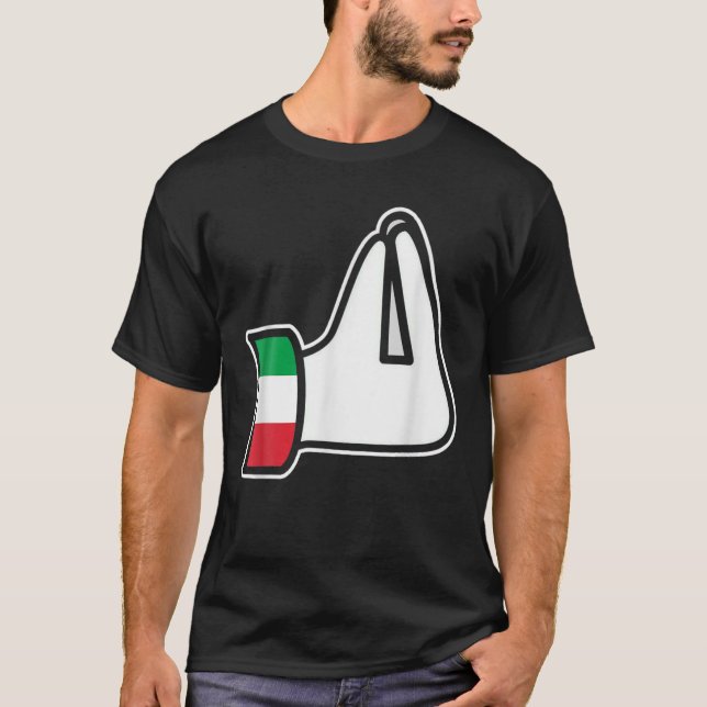 Italienska Hand Gesture Italia Italien Italiano Hu T Shirt (Framsida)