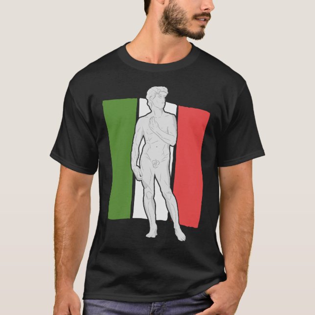 Italienska Hand Gesture med italiensk Flagga - Sta T Shirt (Framsida)