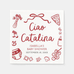 Italienska Hand plockade Pizza Ciao Catalina Baby  Pappersservett