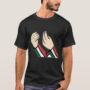 Italienska handsdesignen med italiensk Flagga T Shirt