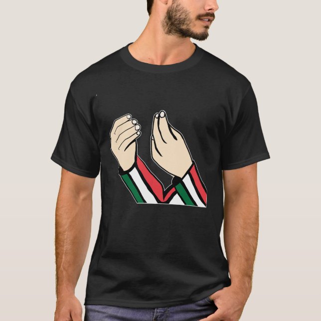 Italienska handsdesignen med italiensk Flagga T Shirt (Framsida)