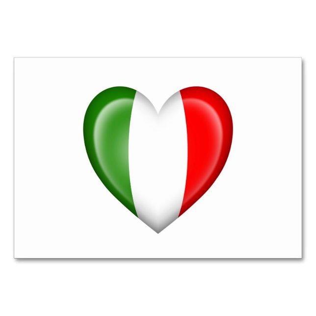 Italienska Heart Flagga on White Bordsnummer (Framsidan)