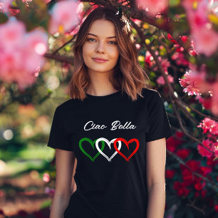 Italienska Hearts Ciao Bella Din text T Shirt