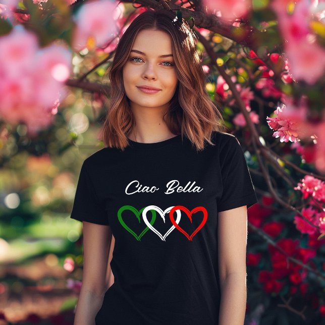 Italienska Hearts | Ciao Bella | Din text T Shirt (Skapare uppladdad)