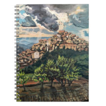 Italienska Hilltown Spiral Photo Notebook