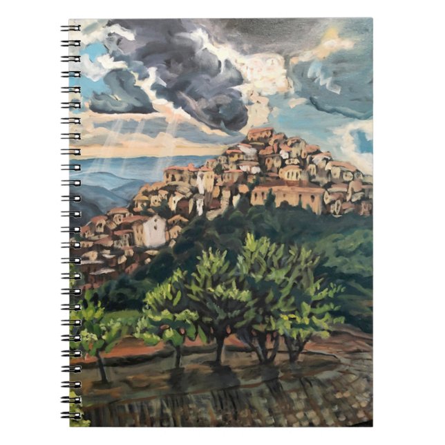 Italienska Hilltown Spiral Photo Notebook Anteckningsbok (Framsidan)