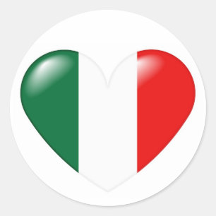 Italienska hjärtdekaler - Cuore Italiano Runt Klistermärke