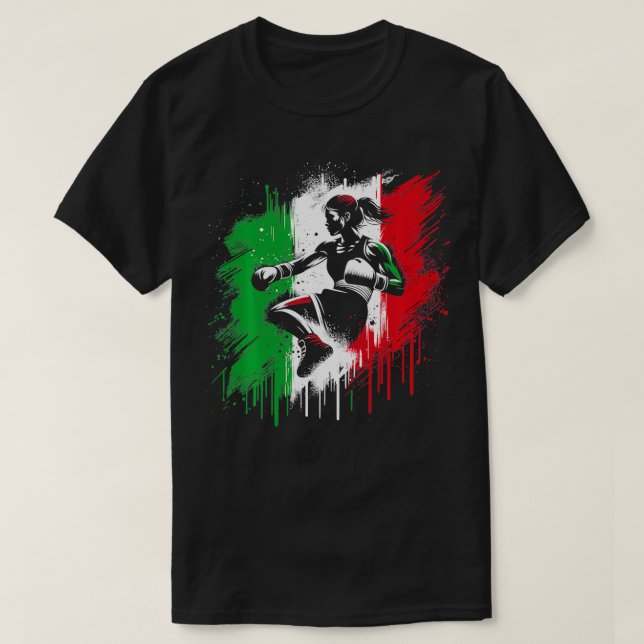 Italienska honale Boxer Italien kickboxing Girl 1 T Shirt (Design framsida)
