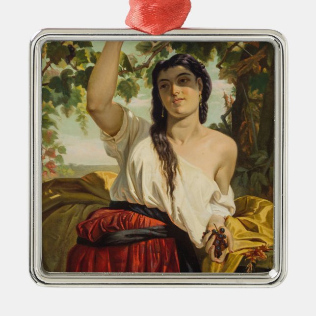 Italienska hongrisdruvor (sommarskörd) julgransprydnad metall (Framsidan)