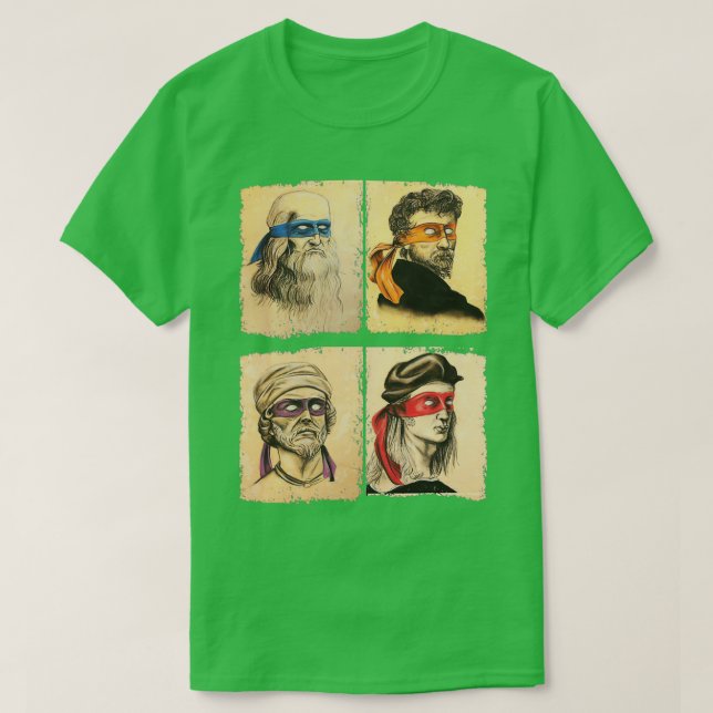 Italienska humor-konstnärer för Turtles Art Älskar T Shirt (Design framsida)