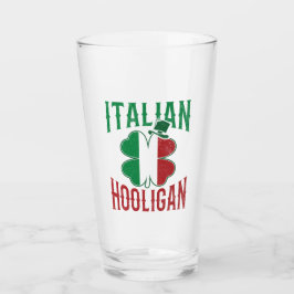 Italienska huoligan Italien Flagga Shamrock St Pat Glaskopp