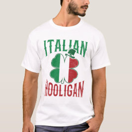 Italienska huoligan Italien Flagga Shamrock St Pat T Shirt
