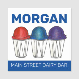 Italienska Ices Sno Cone Shaved Ice Piragua Namnbricka