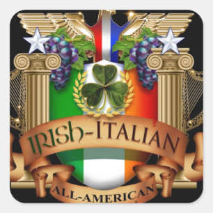 Italienska iranska - alla amerikanska fyrkantigt klistermärke