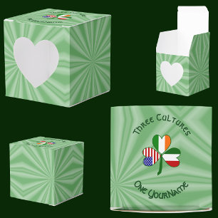 Italienska Irish Shamrock Personlig Heart Presentaskar