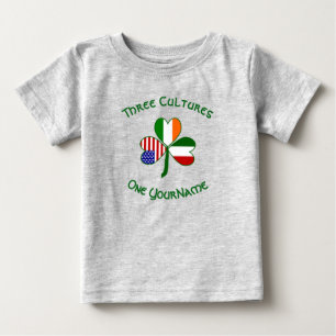Italienska Irländska Amerikanska Flaggor Shamrock T Shirt