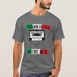 Italienska Issues Flagga Pasta Cassette 80S, itali T Shirt