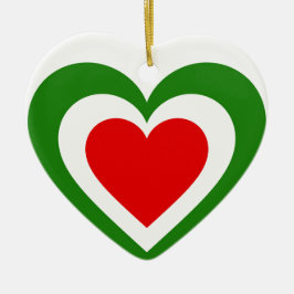 Italienska Italien Flagga Heart Julgransprydnad Keramik