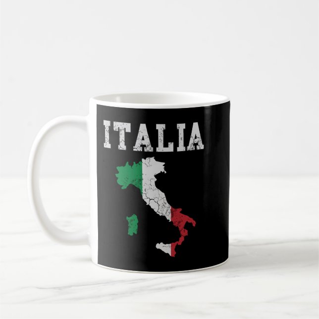 Italienska Italien Flagga Italiano Familj Karta It Kaffemugg (Vänster)