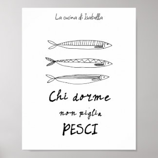 Italienska italien för mansardiner, teckning poster