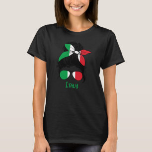 Italienska Italien Girl Italia Woman Flagga T Shirt