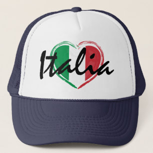 Italienska Italien Italia Kärlek Heart Flagga Truc Keps