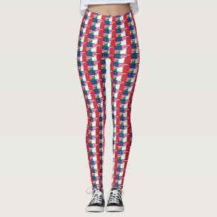 Italienska Italien USA flagga Leggings