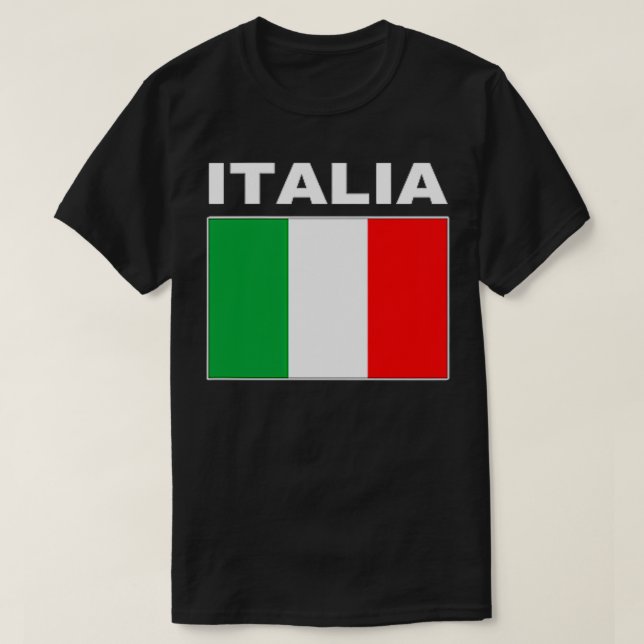 Italienska Italiens Flagga Coola Italienska Flaggo T Shirt (Design framsida)