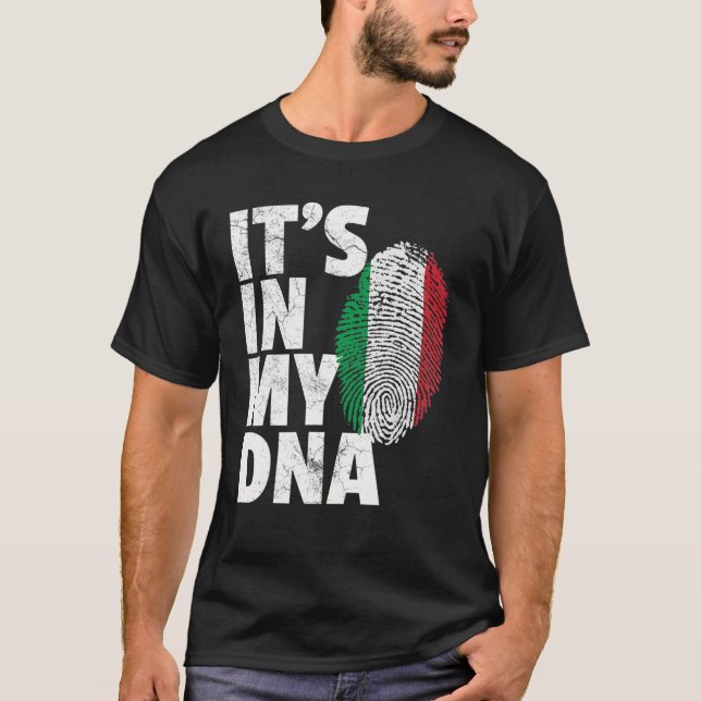 Italienska Italiens Flagga I MY DNA-julgåva C T Shirt (Framsida)