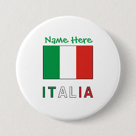 Italienska Italienska Flagga Personalisering  Knapp