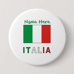 Italienska Italienska Flagga Personalisering  Knapp