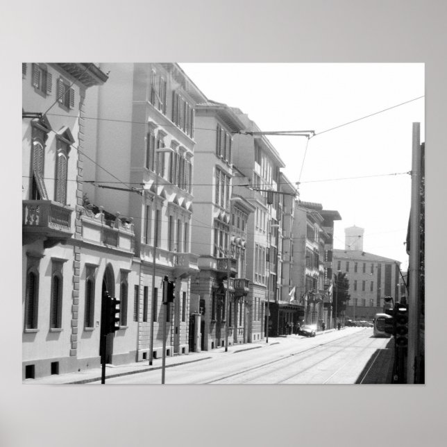 Italienska järnvägsspår affisch (Framsidan)