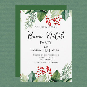 Italienska julbuon Natale Party Inbjudningar