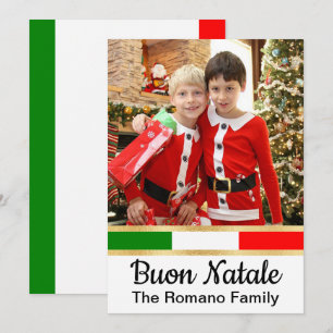 Italienska julfoto Buon Natale Julkort