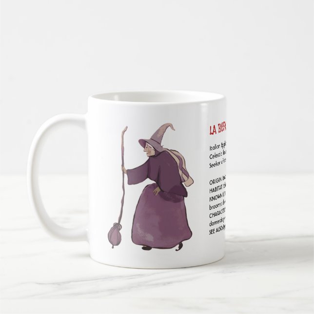 Italienska julhäxan La Befana Ordbok Konst Kaffemugg (Vänster)
