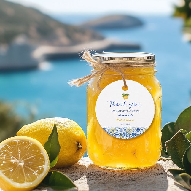 Italienska Kakelplattor Citron Gelato Sommar Bröll Gåvor Etiketter (Skapare uppladdad)