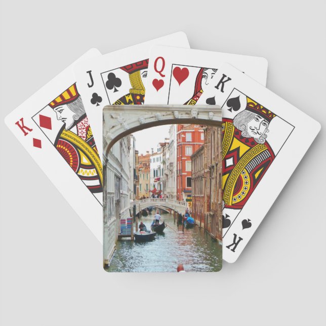 Italienska kanalen i Venedig Casinokort (Baksidan)
