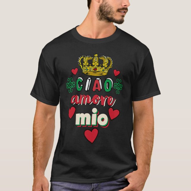 Italienska Kärlek Amore Mio All'Italiana for all Ä T Shirt (Framsida)